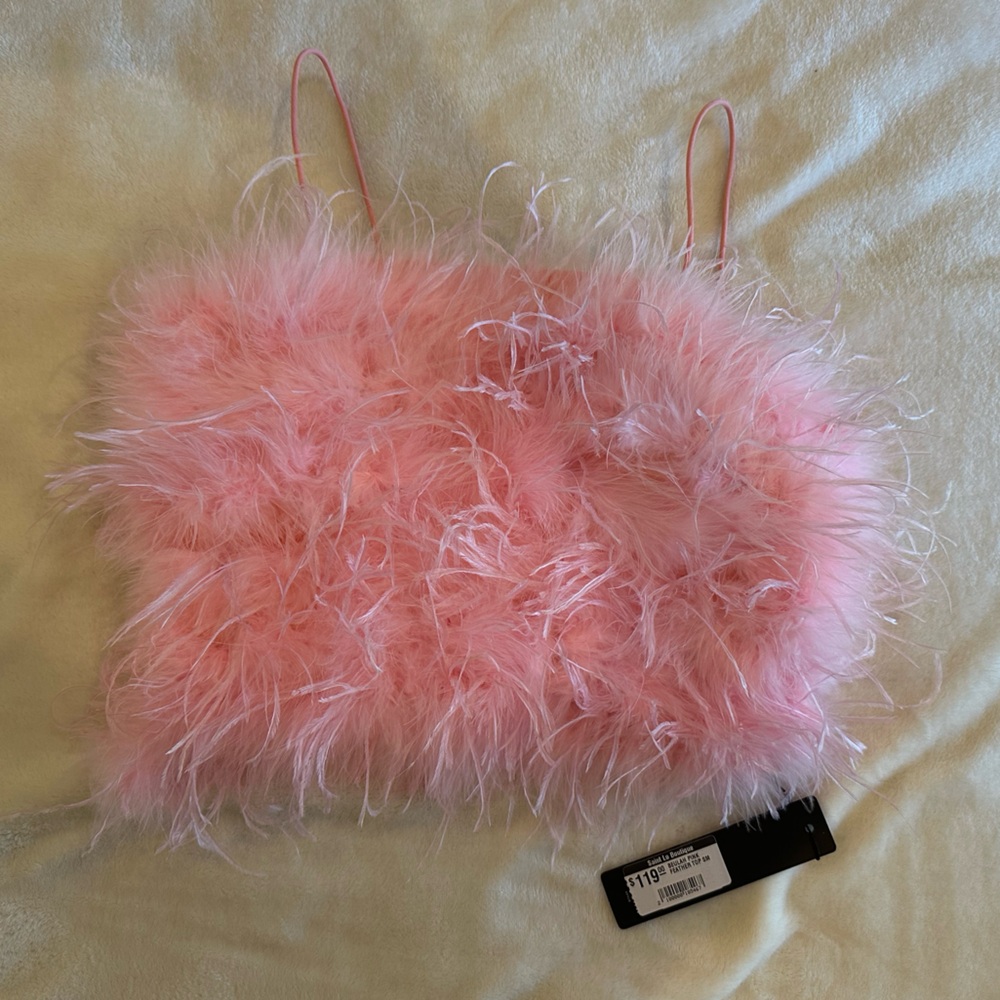 Beulah pink feather top small